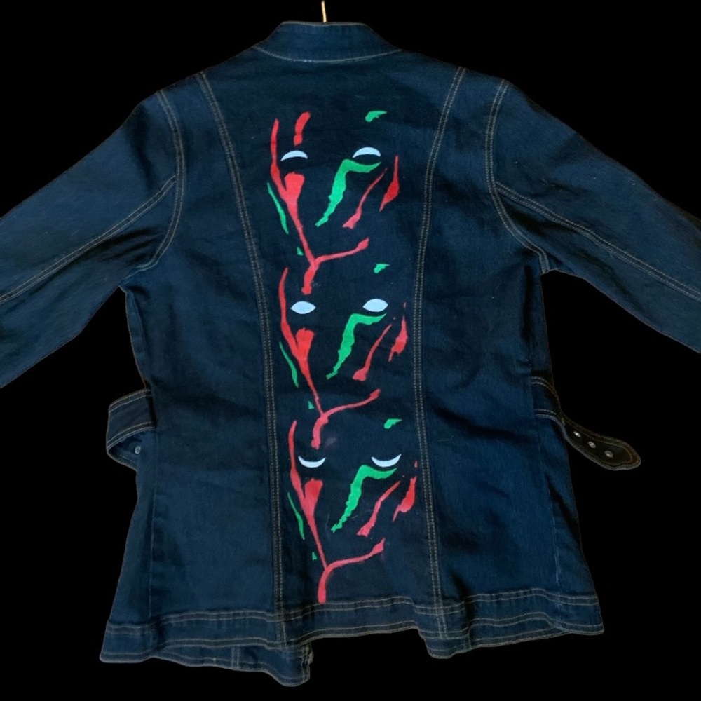 Vintage custom denim painted of the band “A Tribe Called Quest” jacket